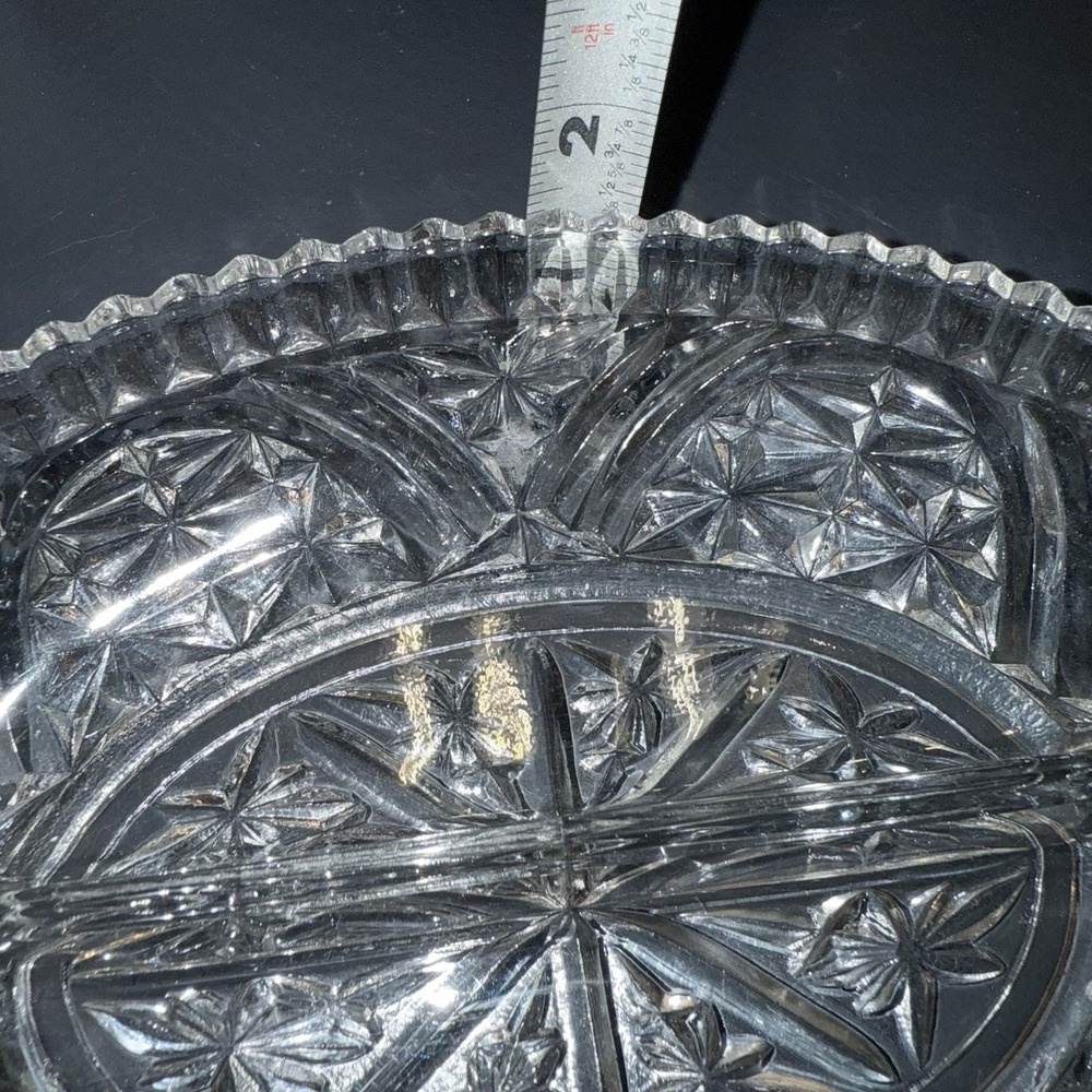 Relish Dish‎ Stars and Bars Pressed Glass Divided Tray Vintage Platter - Picture 5 of 5